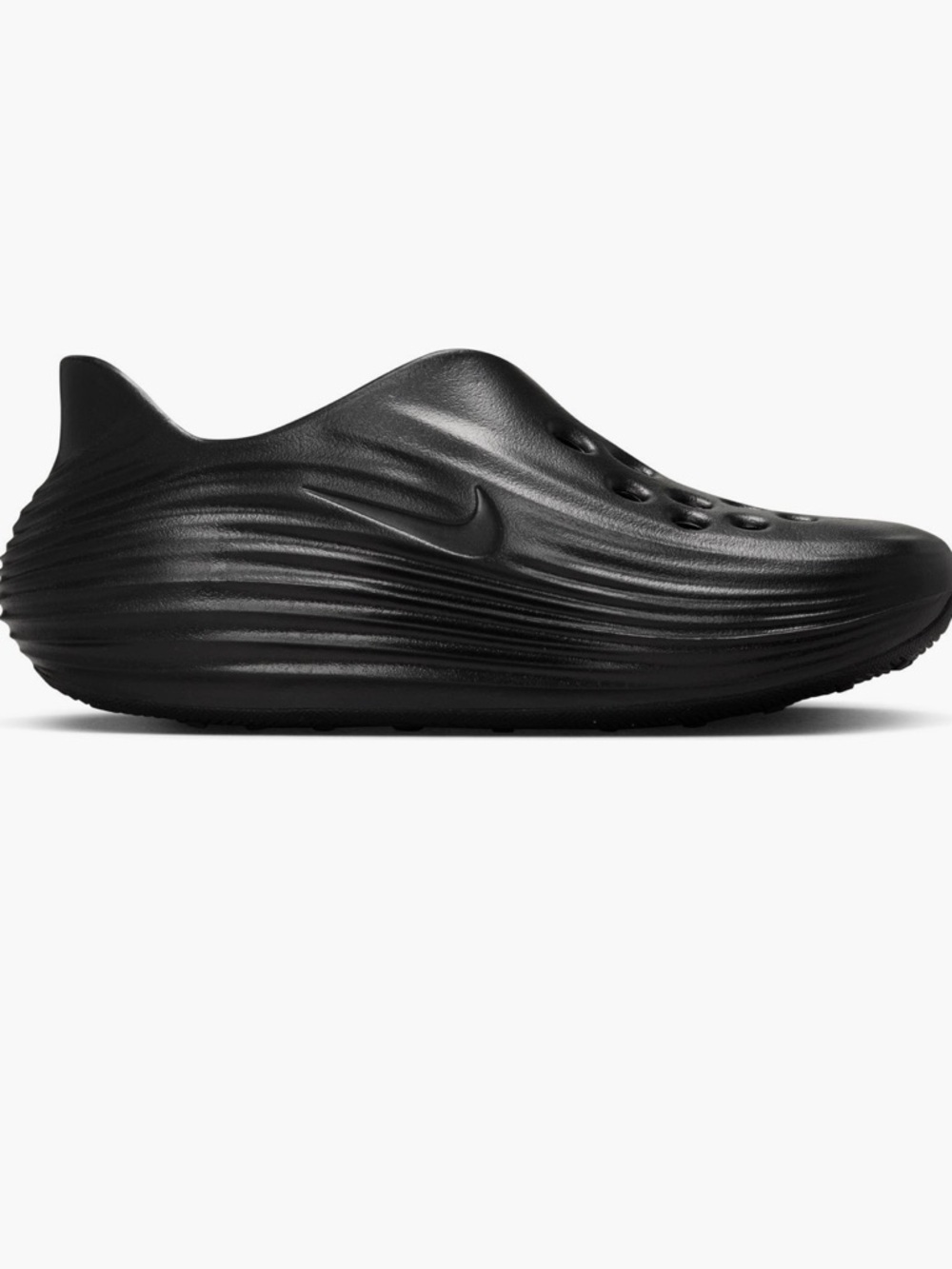 Nike Reactx Rejuvens Black Ventilated Foam Clog w/Gloss Swoosh Size 7W/6M New - Picture 4 of 16